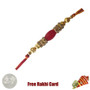 Elegant Beads Rakhi with Roli Tikka and Card  - UK Delivery