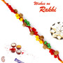 Multicolor Knotted Beads Mauli Rakhi - PRS1727