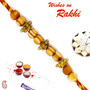 Golden & Brown Beads Mauli Rakhi - PRS1732