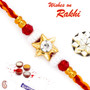 Golden Star Motif Mauli Thread Rakhi - PRS1756