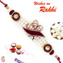 Beautiful White Beads Zardosi Rakhi - PRS17102