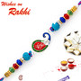 Peacock Style Rakhi with SHREE Motif - RJ17226