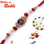 Crystal Beads and Meenakari Shree Rakhi with stones  - RJ17229