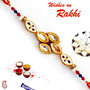 Kundan Studded Meenakari Work Rakhi - RJ17306