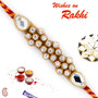 Tri Floral Style Jewelled Rakhi - RJ17316