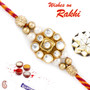 Charming Floral Rakhi Embellished with AD Stone - RJ17330