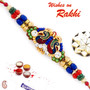 Multicolor Beads Dual Peacock Beautiful Rakhi - RJ17332