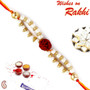 Single Rudraksh Pearl String Rakhi - RD17403