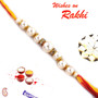 Pure Pearl and White Stone Hoops Rakhi  - PRL17519