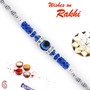 Blue & Silver Beads Rakhi with Evil Eye - RB17610