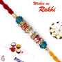 Blue & Pink Crystal Stone Studded Beautiful Rakhi - RB17619