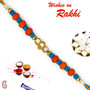 Blue & Orange Beads AD studded Rakhi - RB17622
