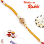 Beige Sandalwood & Golden String Rakhi - SW17654