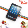 Multicolor Band Kids Rakhi with Tablet Motif - RK17739