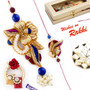 Multicolor Heavy Look Zardosi Work Bhaiya Bhabhi Rakhi Set - RP17874