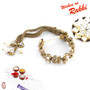 White Pearl & AD Studded Beautiful Lumba Rakhi - LM171111