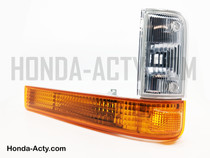 Turn Signal Lamp Assembly - Front, Left, Amber Type - Honda Acty Truck HA3, HA4 Models - 1990-1999