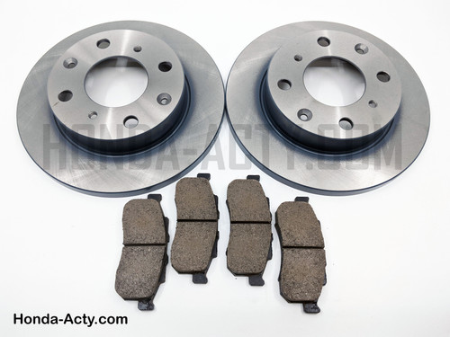 Brake Package - 2 Piece - Front Brake Pads, Front Brake Rotors - Honda Acty Van HH3, HH4 Models - 1990-1999 Brake Package - 2 Piece - Front Brake Pads, Front Brake Rotors - Honda Acty Van HH3, HH4 Models - 1990-1999