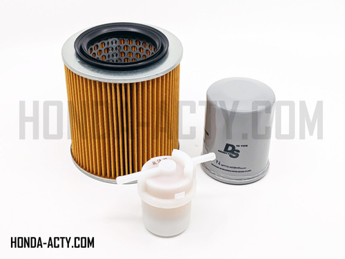 Filter Set - 3 Piece - Oil, Fuel, Air - Honda Acty Van HH3, HH4 Models - 1990-1999