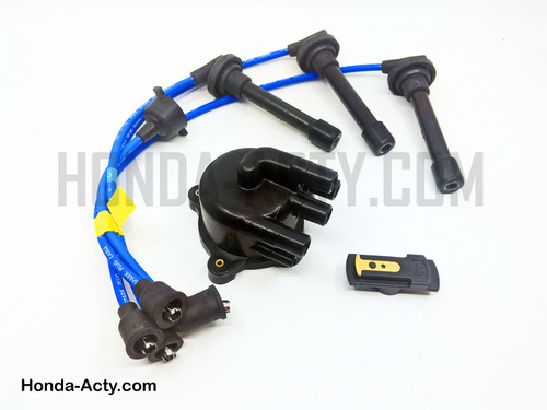 Ignition Kit - 3 Piece - Cap, Rotor, Spark Plug Wires - Honda Acty Truck HA3, HA4 Models - 1990-1999 Ignition Kit - 3 Piece - Cap, Rotor, Spark Plug Wires - Honda Acty Truck HA3, HA4 Models - 1990-1999
