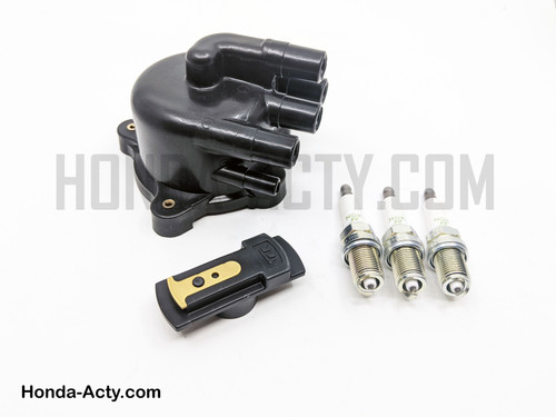 Ignition Kit - 3 Piece - Cap, Rotor, Spark Plugs - Honda Acty Truck HA3, HA4 Models - 1990-1999 Ignition Kit - 3 Piece - Cap, Rotor, Spark Plugs - Honda Acty Truck HA3, HA4 Models - 1990-1999