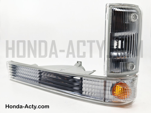 Turn Signal Lamp Assembly - Front, Left, Clear Type - Honda Acty Van HH3, HH4 Models - 1990-1999 Turn Signal Lamp Assembly - Front, Left, Clear Type - Honda Acty Van HH3, HH4 Models - 1990-1999