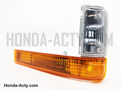 Turn Signal Lamp Assembly - Front, Left, Amber Type - Honda Acty Van HH3, HH4 Models - 1990-1999 Turn Signal Lamp Assembly - Front, Left, Amber Type - Honda Acty Van HH3, HH4 Models - 1990-1999