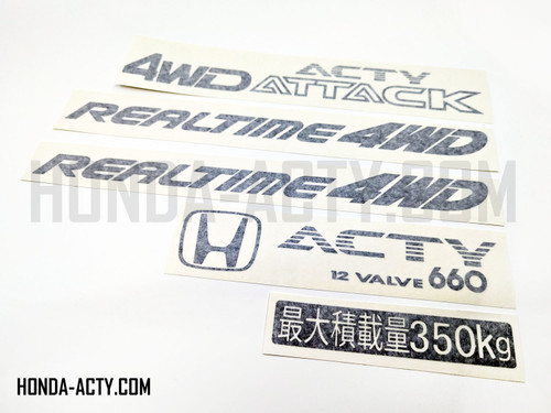 Sticker Set - Attack - Honda Acty Truck HA3, HA4 Models - 1990-1999 Sticker Set - Attack - Honda Acty Truck HA3, HA4 Models - 1990-1999