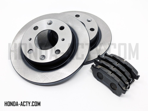 Brake Package - 2 Piece - Front Brake Pads, Front Brake Rotors - Honda Acty Truck HA8, HA9 Models - 2009-2022 Brake Package - 2 Piece - Front Brake Pads, Front Brake Rotors - Honda Acty Truck HA8, HA9 Models - 2009-2022
