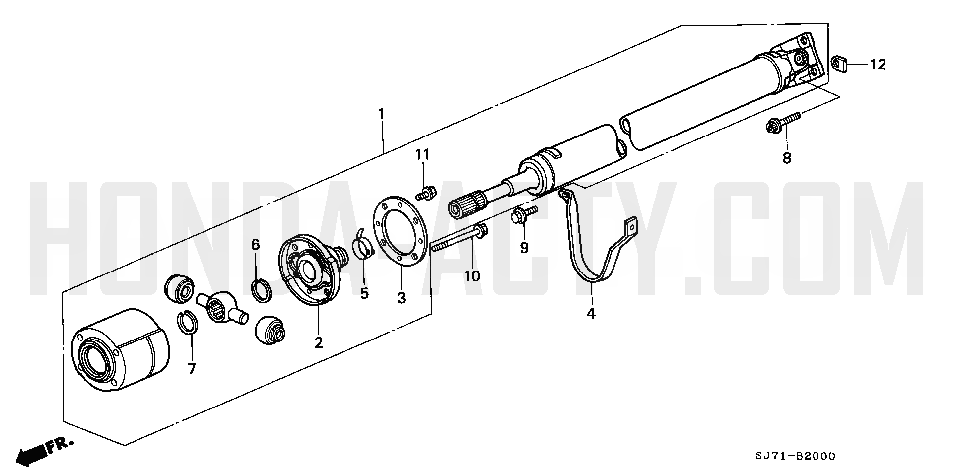 B20 - Propeller Shaft - HA4 Honda Acty - 1990-1999 Models - Steering, Brake & Suspension Parts Diagrams