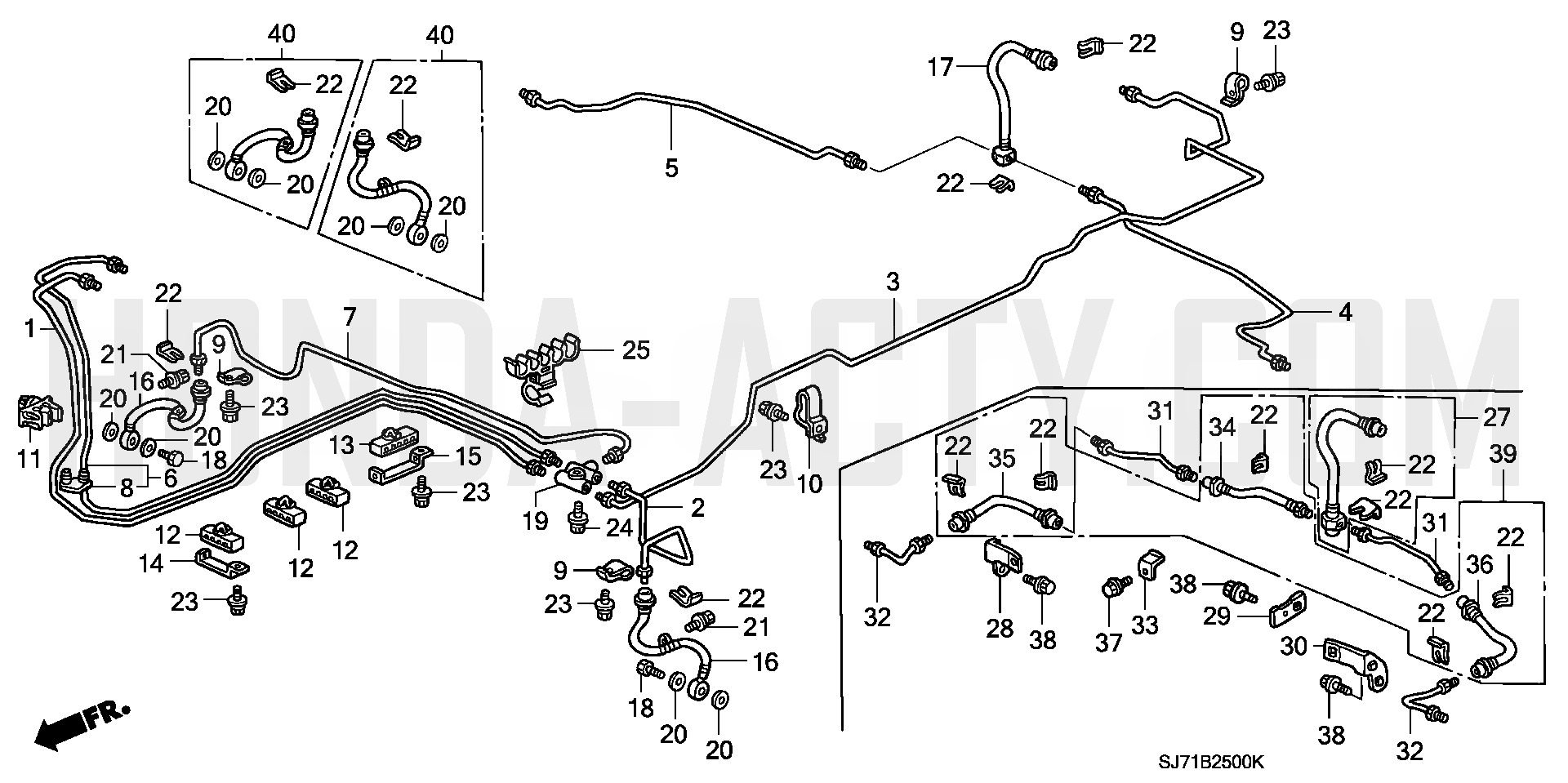 B25 - Brake Line - HA4 Honda Acty - 1990-1999 Models - Steering, Brake & Suspension Parts Diagrams