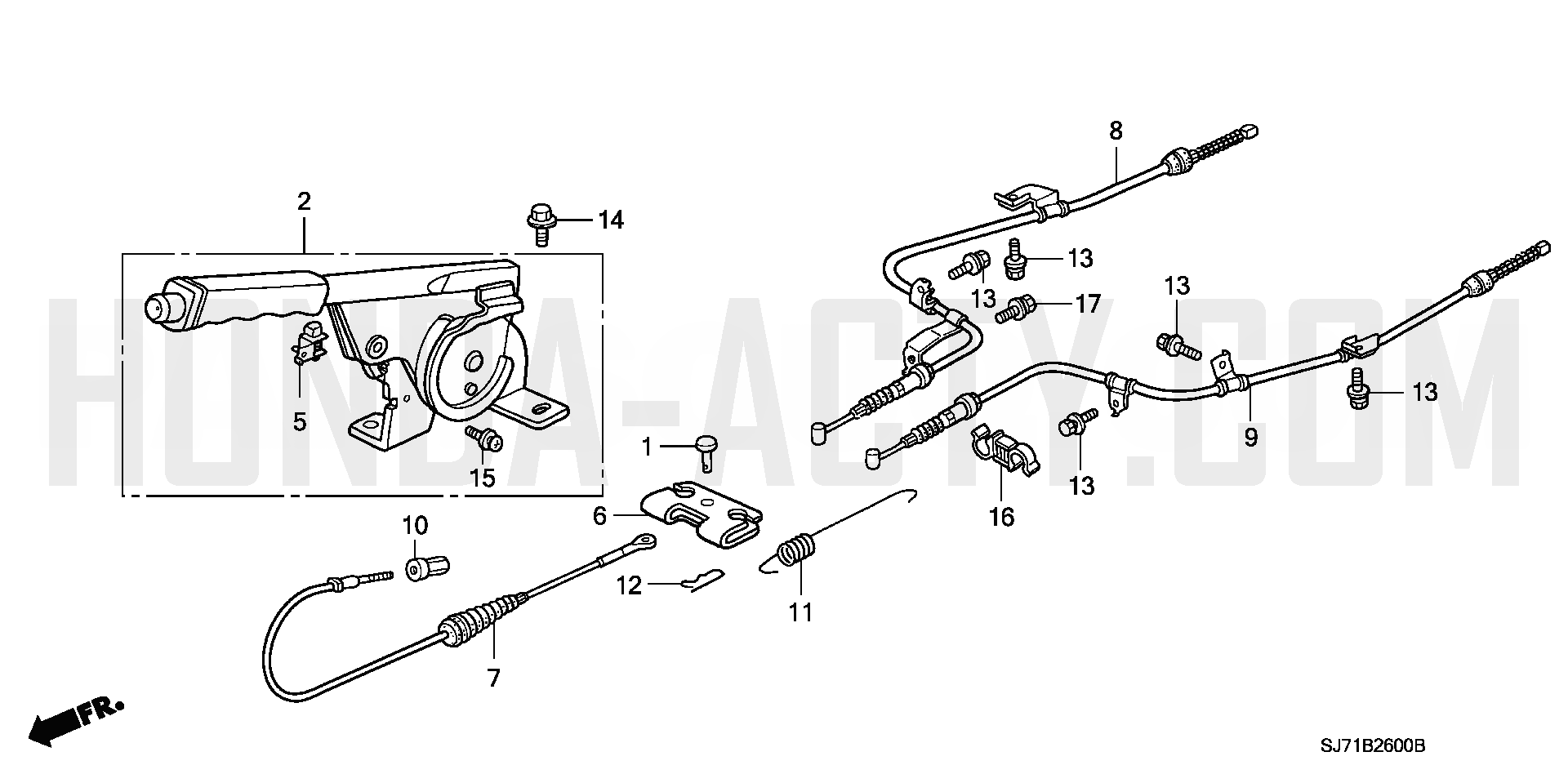 B26 - Parking Brake - HA4 Honda Acty - 1990-1999 Models - Steering, Brake & Suspension Parts Diagrams