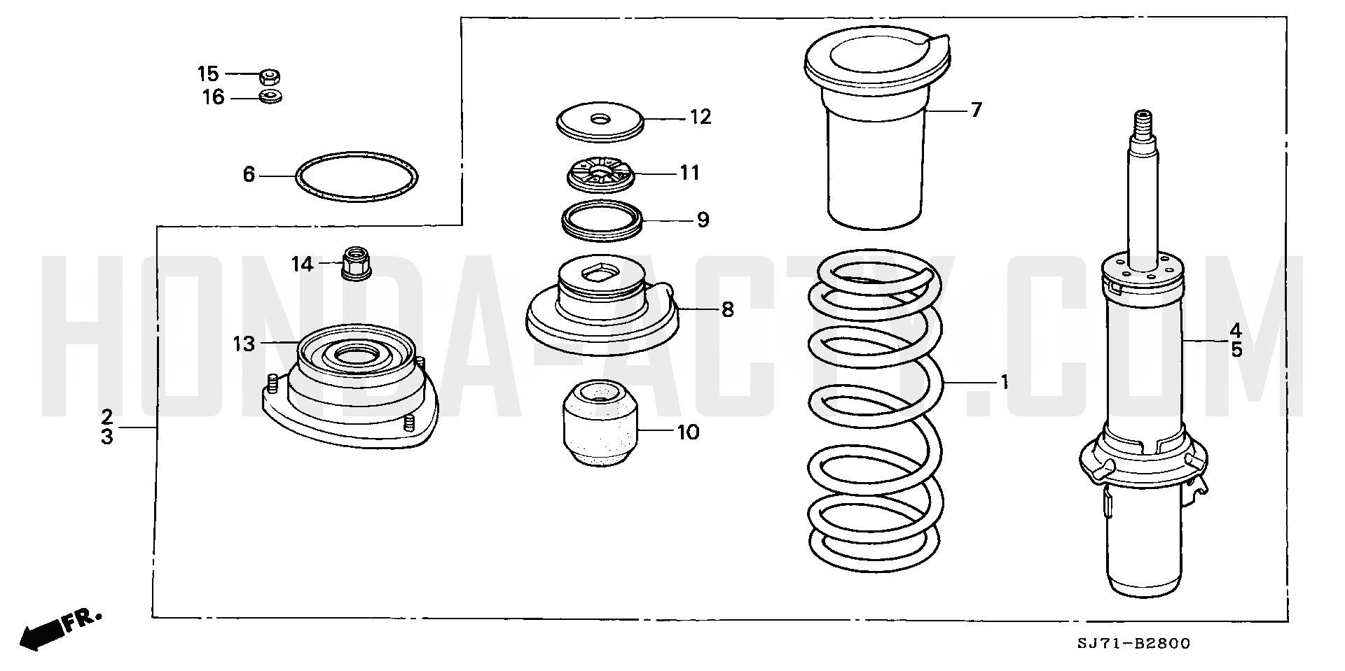 B28 - Front Damper - HA4 Honda Acty - 1990-1999 Models - Steering, Brake & Suspension Parts Diagrams