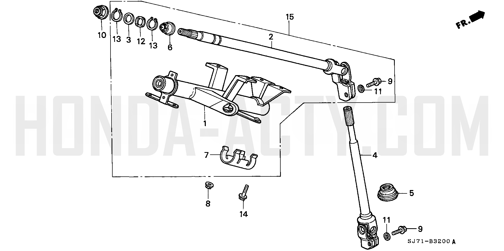 B32 - Steering Column - HA4 Honda Acty - 1990-1999 Models - Steering, Brake & Suspension Parts Diagrams
