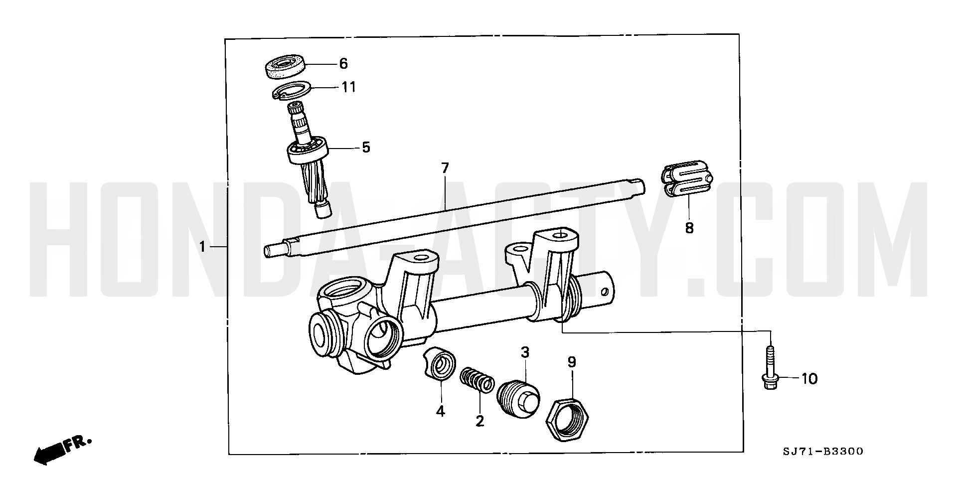 B33 - Steering Gearbox - HA4 Honda Acty - 1990-1999 Models - Steering, Brake & Suspension Parts Diagrams