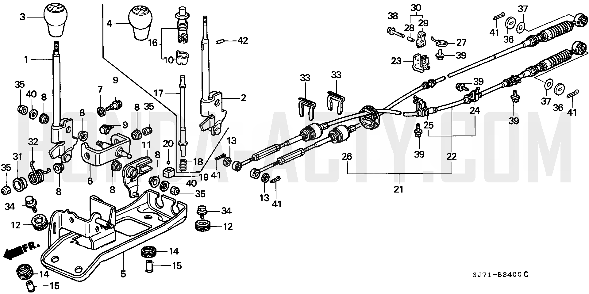B34 - Shift Lever - Steering Gearbox - HA4 Honda Acty - 1990-1999 Models - Steering, Brake & Suspension Parts Diagrams