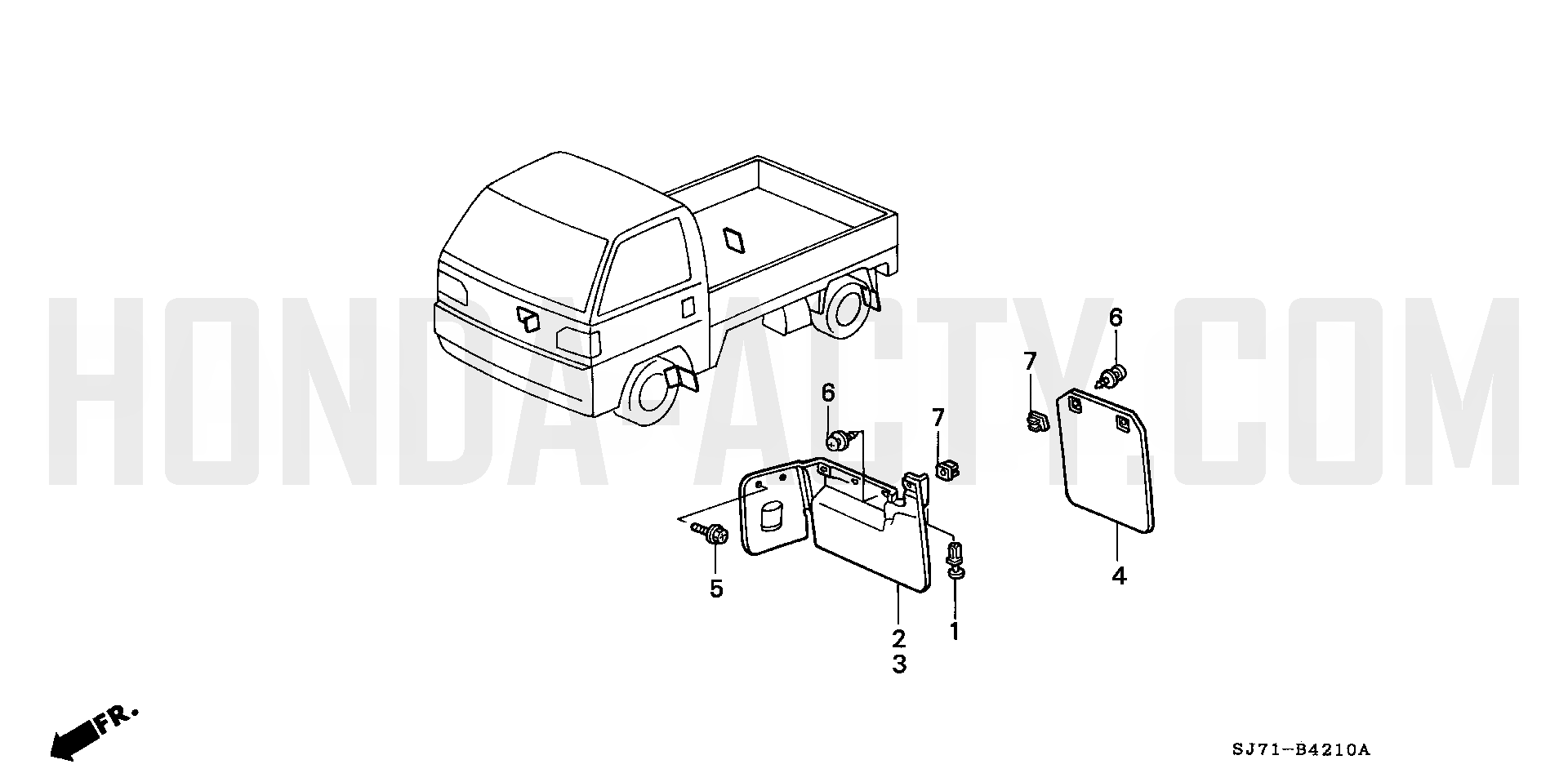 B4210 - Mud Guard - HA4 Honda Acty - 1990-1999 Models - Equipment Parts Diagrams