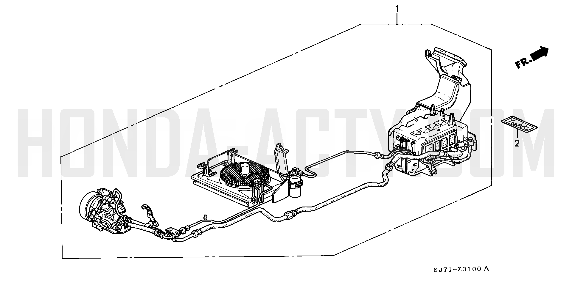 BOP1 - Air Conditioner Kit (Dealer Installation) - HA4 Honda Acty - 1990-1999 Models - Optional Parts Diagrams