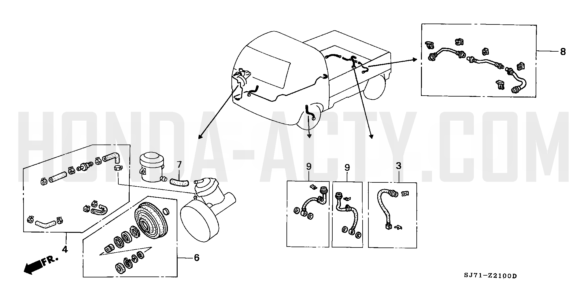BOP21 - Hose, Tube & Service Kit Parts - HA4 Honda Acty - 1990-1999 Models - Optional Parts Diagrams