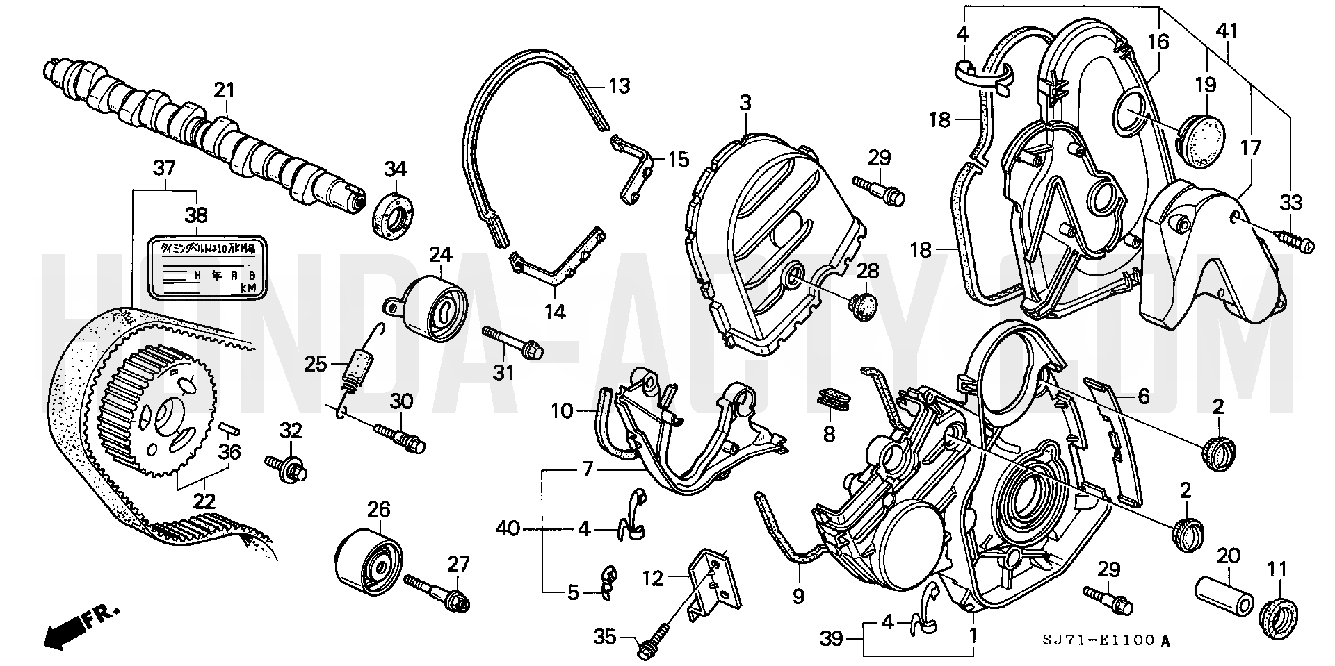 E11 - Camshaft/Timing Belt - HA4 Honda Acty - 1990-1999 Models - Engine Diagrams