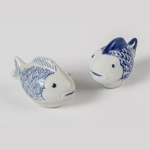 Floating Fish Blue & White Med