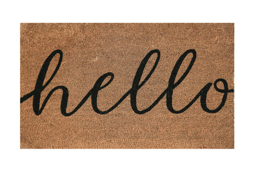 Hello Black Big Door Mat