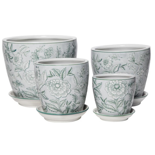 Evening Green/White Pot D12.5