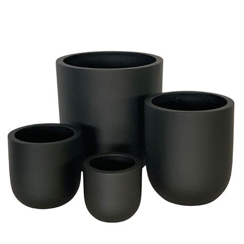 Kentia Tub Black Sml 25x23cm