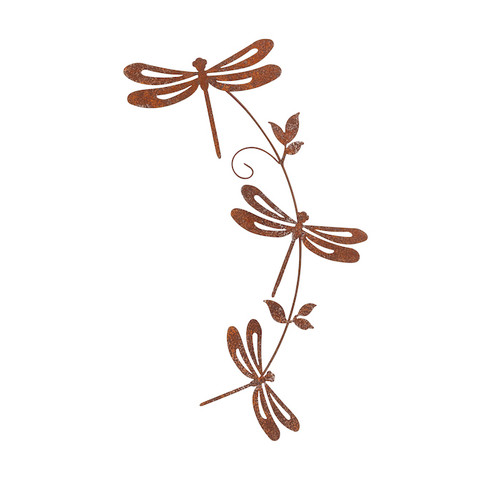 Rusty Curve Dragonfly Wall Art