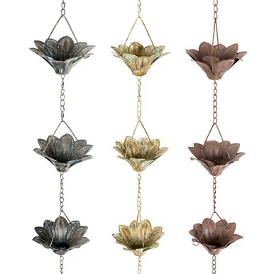 Rain Chain Lotus Copper