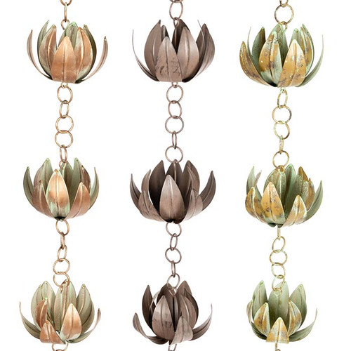 Rain Chain Lotus Green