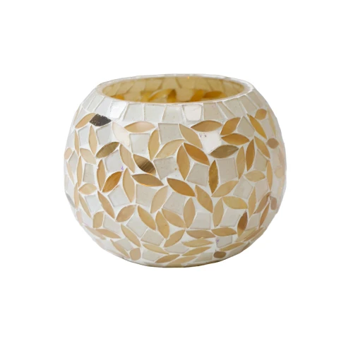 Mosaic Cream Candle Holder
