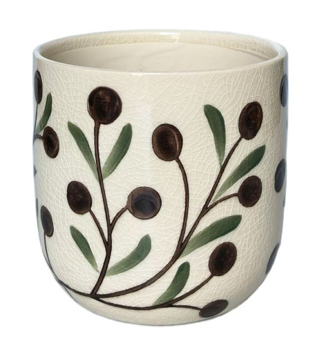 Olive Print Planter 16cm
