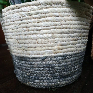 Meya Maize Nat/White Basket Lrg